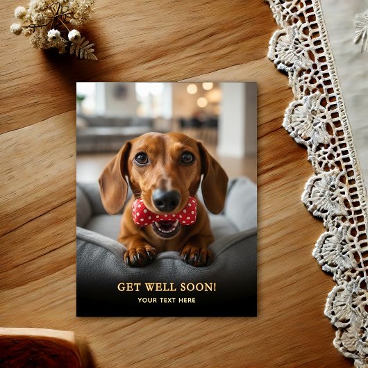 Adorable Dachshund Get Well Postcard  Postkarte
