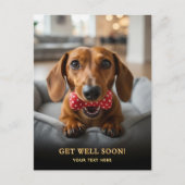 Adorable Dachshund Get Well Postcard Postkarte (Vorderseite)