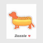 Adorable Dackel Hot Dog Aufkleber (Blatt)
