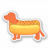 Adorable Dackel Hot Dog Aufkleber (Vorderseite)