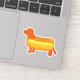 Adorable Dackel Hot Dog Aufkleber