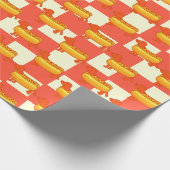 Adorable Dackel Hot Dog Geschenkpapier (Ecke)