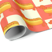 Adorable Dackel Hot Dog Geschenkpapier (Rolleneckpunkt)