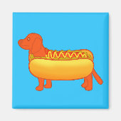 Adorable Dackel Hot Dog Magnet (Vorne)