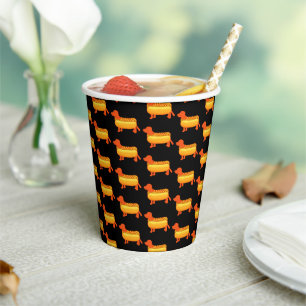Adorable Dackel Hot Dog Pappbecher