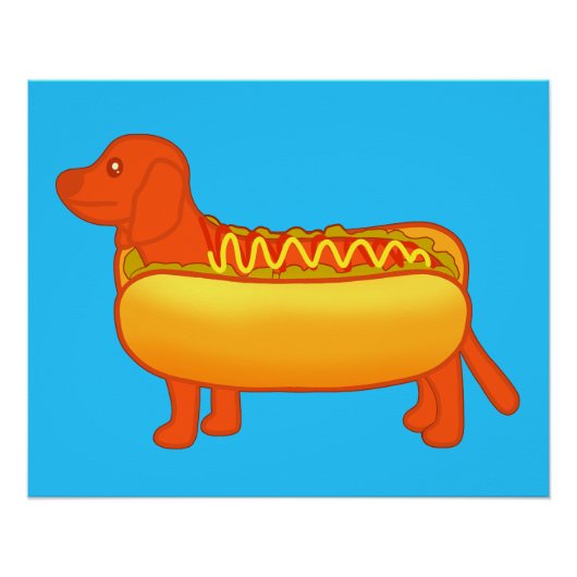 Adorable Dackel Hot Dog Poster (Vorderseite)