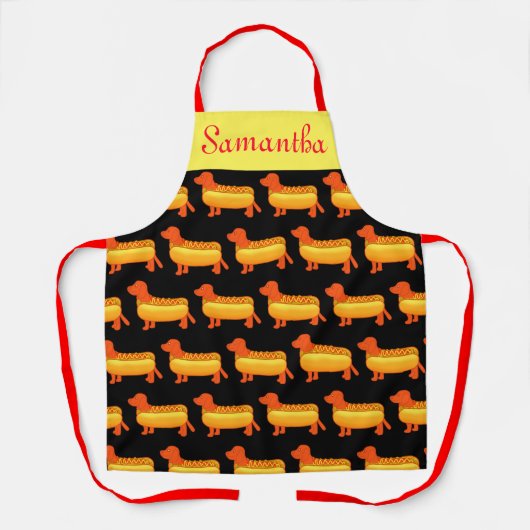 Adorable Dackel Hot Dog Schürze (Vorderseite)