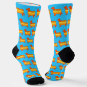 Adorable Dackel Hot Dog Socken (Gewinkelt)