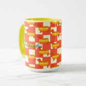 Adorable Dackel Hot Dog Tasse (Vorderseite Links)
