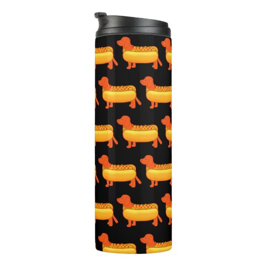 Adorable Dackel Hot Dog Thermosbecher (Nach rechts gedreht)