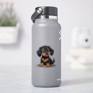 Adorable Dackel Kawaii, herzerwärmender Hund, Klei Aufkleber