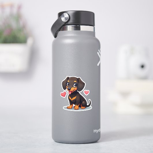 Adorable Dackel, Kawaii Süsse, Klein Aufkleber (HydroFlask)