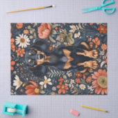 Adorable Dackel Lebendige Blume Dekoupage Seidenpapier (Basteln)