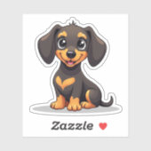 Adorable Dackel Welpe - Pastellkleber Aufkleber (Blatt)