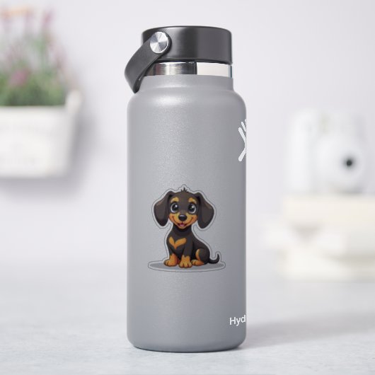 Adorable Dackel Welpe - Pastellkleber Aufkleber (HydroFlask)