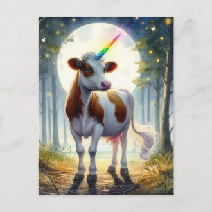 Adorable Dairy Kuh Unicorn Postkarte