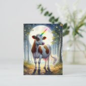 Adorable Dairy Kuh Unicorn Postkarte (Stehend Vorderseite)
