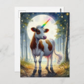 Adorable Dairy Kuh Unicorn Postkarte (Vorne/Hinten)