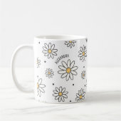 Adorable Daisis and Dots Individuelle Name Kaffeetasse (Links)