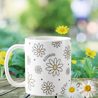 Adorable Daisis and Dots Individuelle Name Kaffeetasse