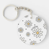 Adorable Daisis and Dots Personalisierter Name Schlüsselanhänger (Vorderseite)
