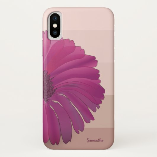 Adorable Daisy, Blume, Streifen -Personalisiert Case-Mate iPhone Hülle (Rückseite)