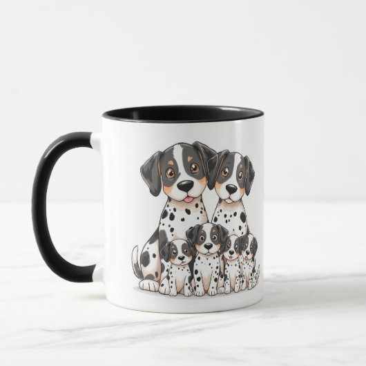 Adorable Dalmatiner Family Tasse (Links)