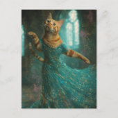 Adorable Dancing Ginger Cat Postkarte (Vorderseite)
