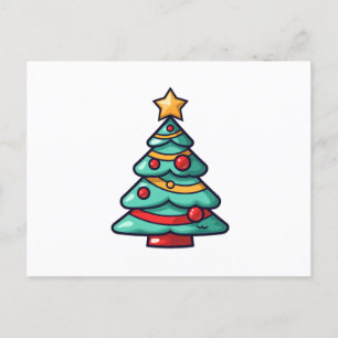 Adorable Decorable Christmas Tree Art Feiertagspostkarte