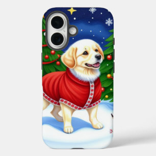 Adorable Decorative Holiday Dog iPhone 16 Hülle