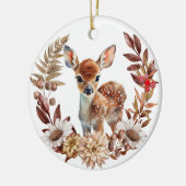 Adorable Deer Fawn Wreath Enkeltochter Keramik Ornament (Links)