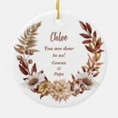 Adorable Deer Fawn Wreath Enkeltochter Keramik Ornament (Hinten)