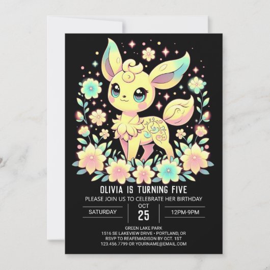 Adorable Deh Digital Geburtstag Einladung (Vorderseite)