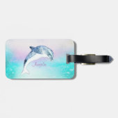 Adorable Delfine, Pinselstriche Personalisiert Gepäckanhänger (Rückseite horizontal)