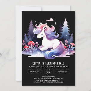 Adorable Digital Horse zum Geburtstag Einladung