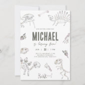 Adorable Dino Dig Birthday Einladung (Vorderseite)