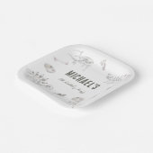 Adorable Dino Dig Birthday Pappteller (Gewinkelt)