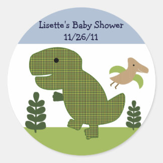 Adorable Dino/Dinosaurier 2 Stickers/Umschlag Aufk Runder Aufkleber