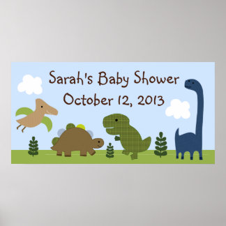 Adorable Dino/Dinosaurier Baby Shower Poster/Banne Poster