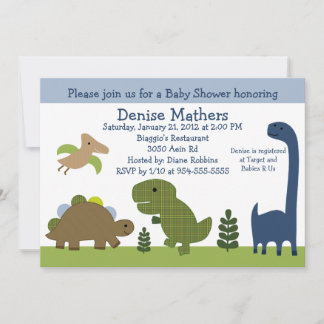 Adorable Dino/Dinosaurier Kinderdusche Einladung