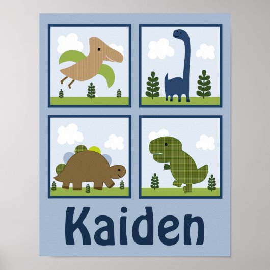 Adorable Dino/Dinosaurier Personalisiert Art Poste Poster (Vorne)
