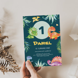 Adorable Dinos Birthday Einladung