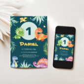 Adorable Dinos Birthday Einladung