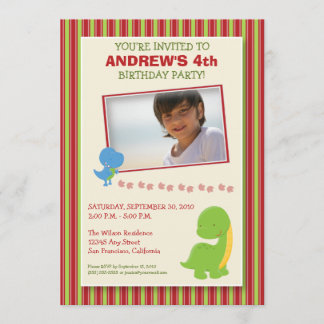 Adorable Dinosaur Geburtstagsparty Invite (rot) Einladung