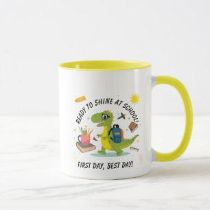 Adorable Dinosaur School Tasse - Erster Tag, Beste