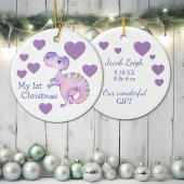 Adorable Dinosaurier Baby Erste Weihnacht Keramik Ornament