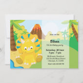Adorable Dinosaurier Einladung (Vorderseite)