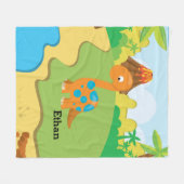 Adorable Dinosaurier Fleecedecke (Vorderseite (Horizontal))