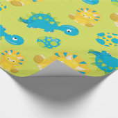 Adorable Dinosaurier Geschenkpapier (Ecke)