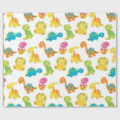 Adorable Dinosaurier Geschenkpapier (Flach)